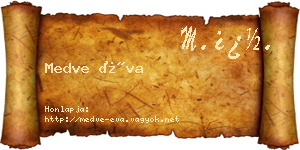 Medve Éva névjegykártya