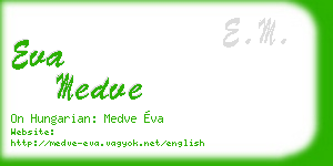 eva medve business card